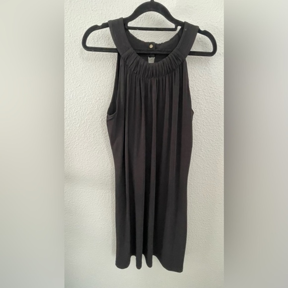 Calvin Klein Black Sleeveless Smocked Mini Dress